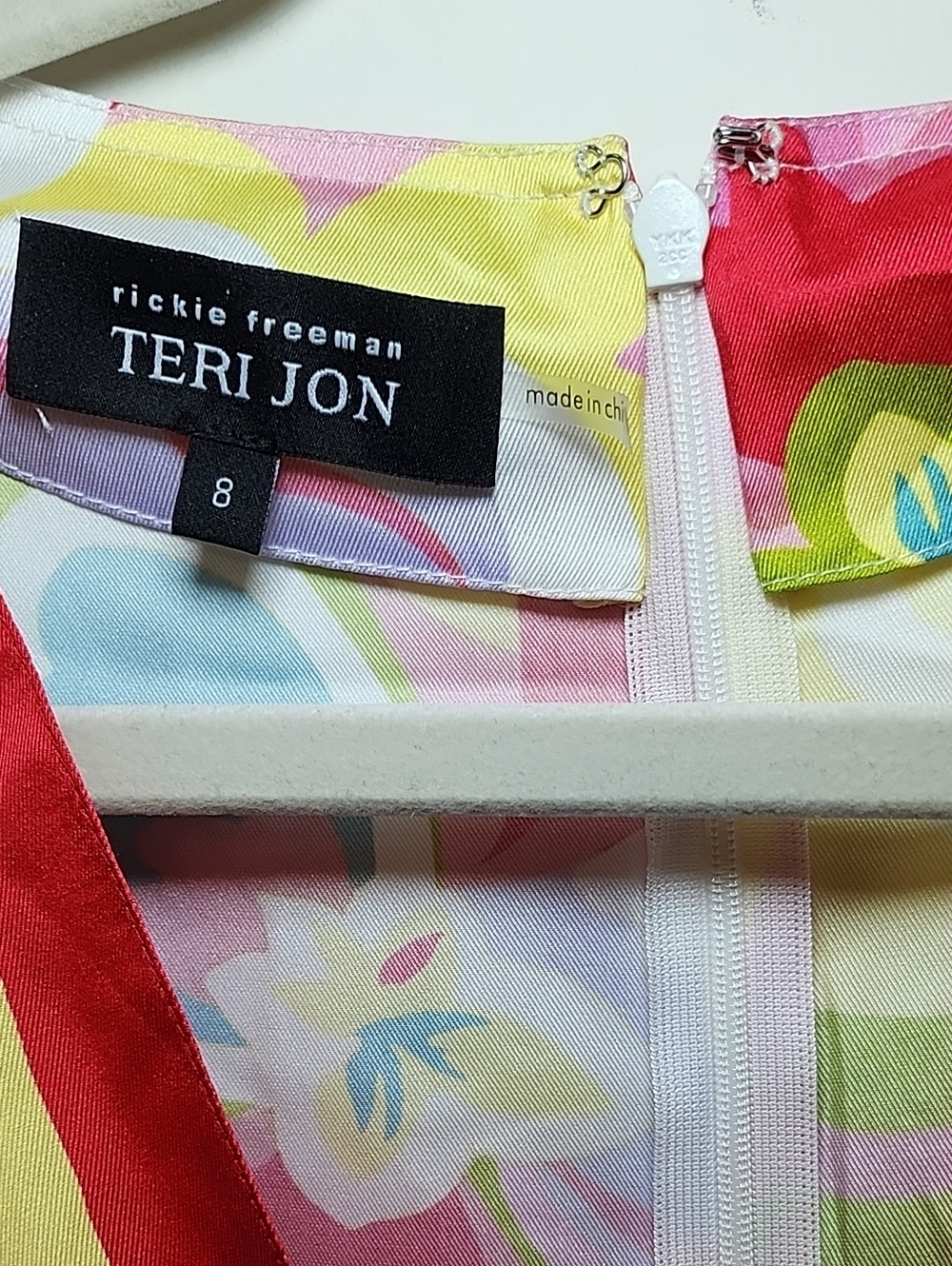 Rickie Freeman by Teri Jon Women's Yellow Floral V-Neck Dress Size 8 - Picture 10 of 15